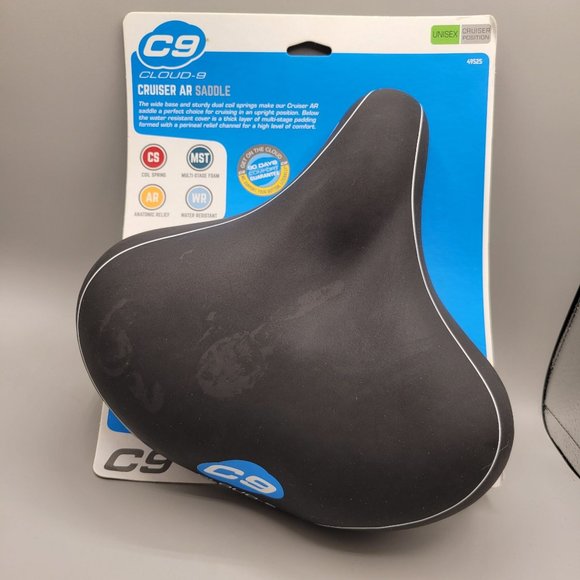 Cloud 9 Sunlite Bicycle Seat Cruiser Air Saddle Wide Black Unisex - Picture 1 of 10